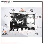 Wallet Ninja Multitool Card – 18 in 1 Credit Card Multi-Tool (Bottle Opener, Can Opener, Screwdrivers, Phone Stand & More) – Black