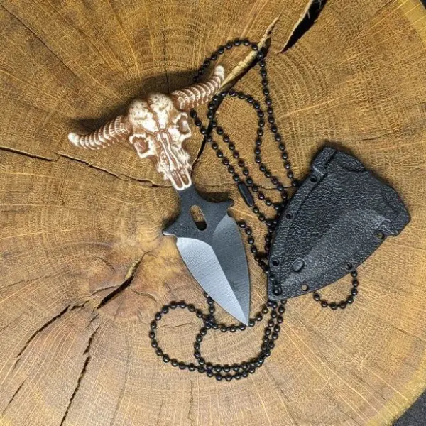 Tactical Neck Knife | EDC Fixed Blade with Kydex Sheath